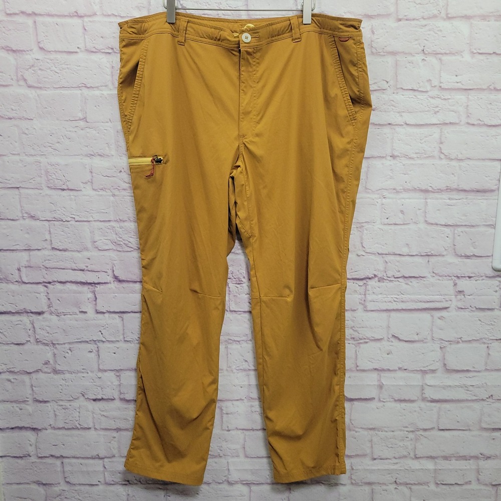 REI Co-op Hiking Cargo Pants Mens 44x30 Mustard Nylon Stretch Outdoor Gorpcore